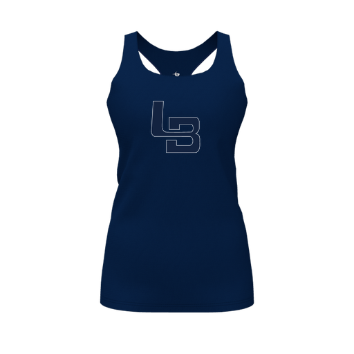 [FT0TRBNV-FYS-LOGO1] Decker Racerback Tank Top (Female Youth S, Navy, Logo 1)