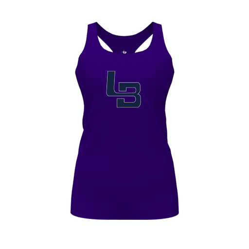 [FT0TRBPP-FYS-LOGO1] Decker Racerback Tank Top (Female Youth S, Purple, Logo 1)