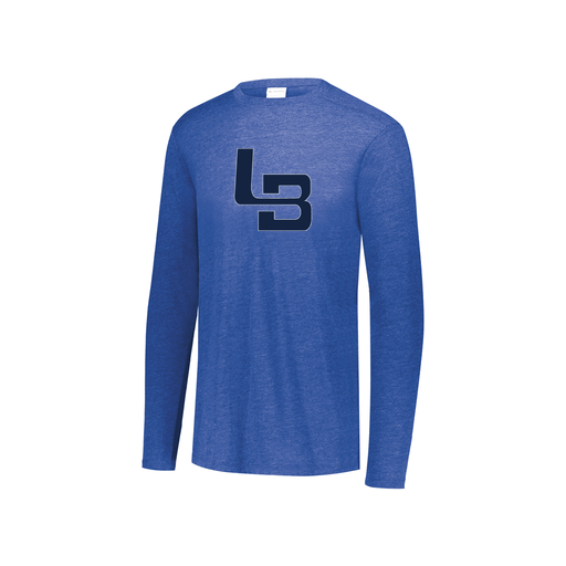 [FTLCUBRY-YS-LOGO1] Decker Youth Tri-Blend T-Shirt - Long Sleeve (Youth S, Royal, Logo 1)