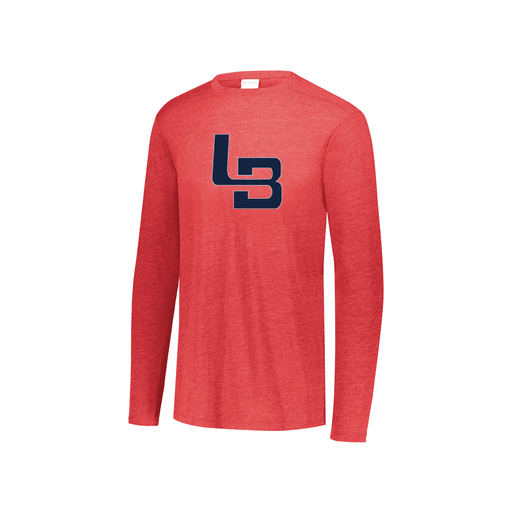 [FTLCUBRD-YS-LOGO1] Decker Youth Tri-Blend T-Shirt - Long Sleeve (Youth S, Red, Logo 1)