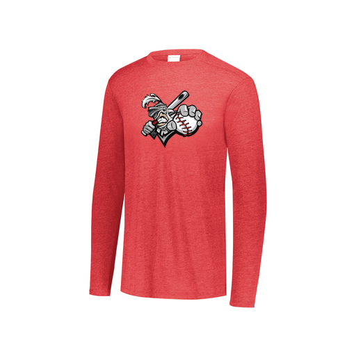 [FTLCUBRD-YS-LOGO2] Decker Youth Tri-Blend T-Shirt - Long Sleeve (Youth S, Red, Logo 2)